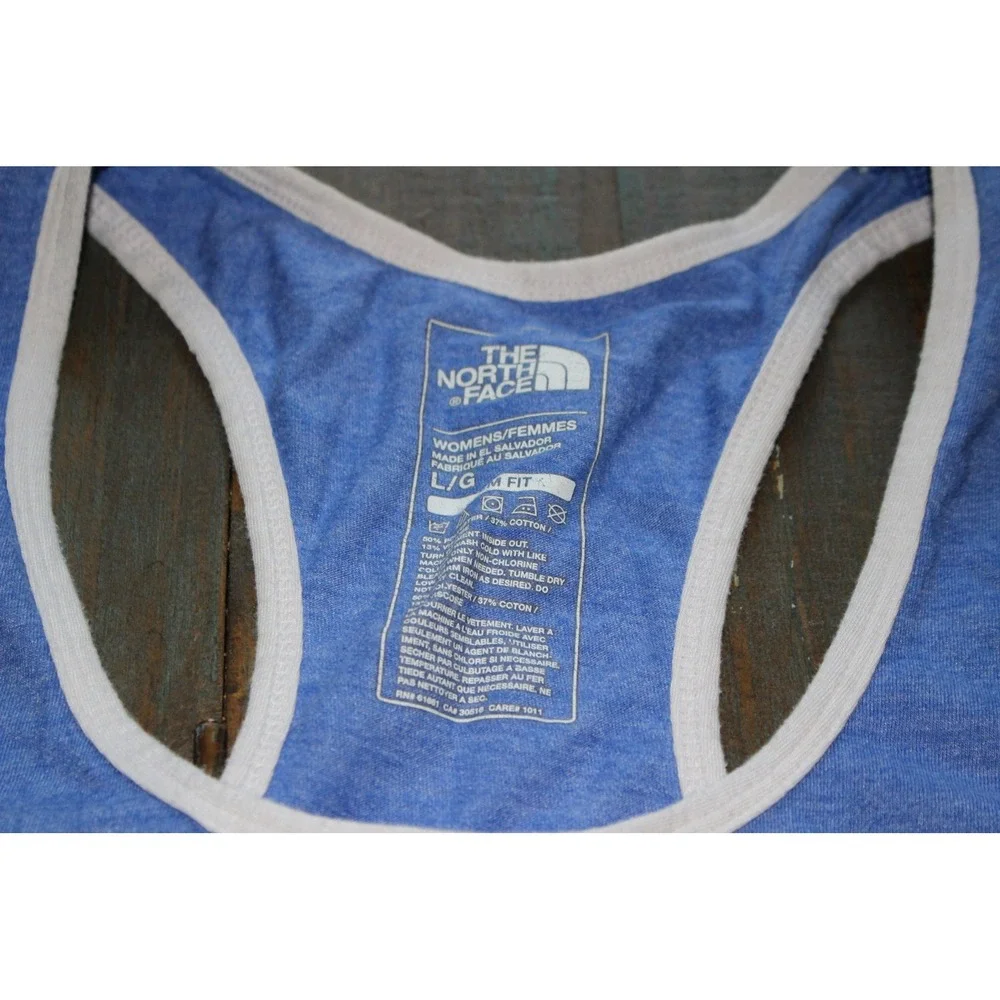 The North Face Mens Blue Graphic Racerback Tank Top Slim Fit Large L